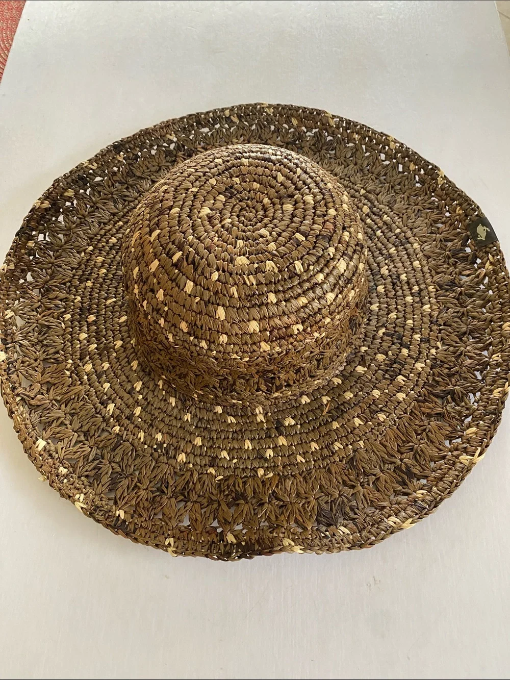 Peter Grimm Woven Straw Hat in Natural Brown and Tan